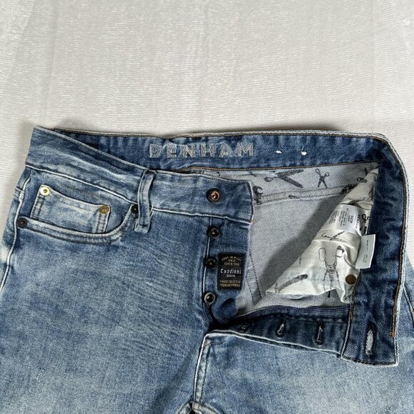 Denham Jeans Men Size W30 L26 Razor Slim Fit Fly Button Cardiani Denim Italy EUC - Picture 6 of 12